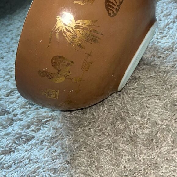 Pyrex Early Americana Cinderella 4 Qt Casserole Mixing Bowl Brown Americana 444 - Picture 15 of 16